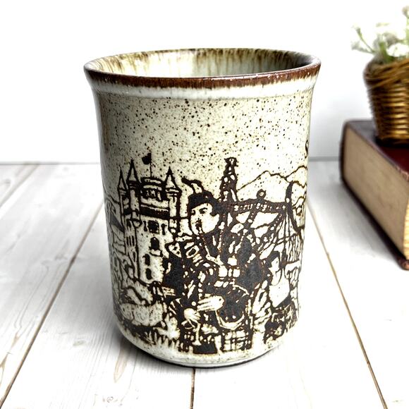 Dunoon Scotland Stoneware Coffee Mug Cup Vintage Textured Graphic 9.5oz Capacity - Picture 4 of 8